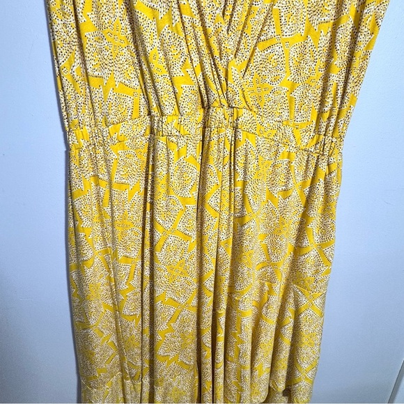 Anthropologie Yellow Vneck Ruffle Midi Dress Size 1x NWT - Picture 7 of 12